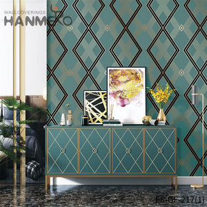 HANMERO Modern Nature Sense Geometric Embossing PVC Gold Foil Living Room 0.53*10M unique wallpaper for home