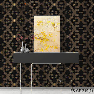 HANMERO PVC Gold Foil Nature Sense Modern Embossing Geometric Living Room 0.53*10M gray wallpaper patterns