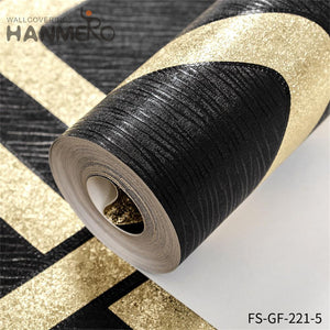 HANMERO PVC Gold Foil Nature Sense Geometric Modern Embossing Living Room 0.53*10M wallpaper bedroom design