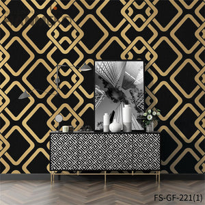 HANMERO PVC Gold Foil Nature Sense Geometric Modern Embossing Living Room 0.53*10M wallpaper bedroom design