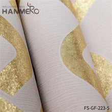 Load image into Gallery viewer, HANMERO PVC Gold Foil Embossing Geometric Nature Sense Modern Living Room 0.53*10M purchase wallpaper
