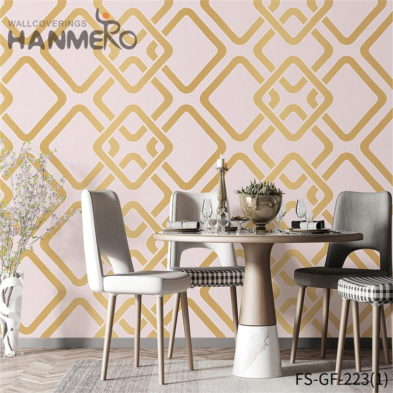 HANMERO PVC Gold Foil Embossing Geometric Nature Sense Modern Living Room 0.53*10M purchase wallpaper