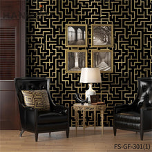 Load image into Gallery viewer, HANMERO decoration wallpaper house Nature Sense Geometric Embossing Modern Living Room 0.53*10M PVC Gold Foil
