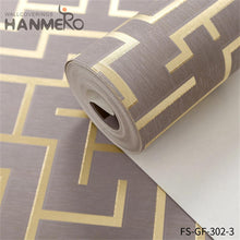 Load image into Gallery viewer, HANMERO bedroom design with wallpaper Nature Sense Geometric Embossing Modern Living Room 0.53*10M PVC Gold Foil
