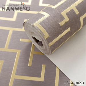 HANMERO bedroom design with wallpaper Nature Sense Geometric Embossing Modern Living Room 0.53*10M PVC Gold Foil