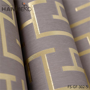 HANMERO bedroom design with wallpaper Nature Sense Geometric Embossing Modern Living Room 0.53*10M PVC Gold Foil