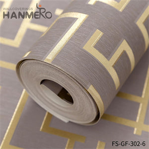 HANMERO bedroom design with wallpaper Nature Sense Geometric Embossing Modern Living Room 0.53*10M PVC Gold Foil