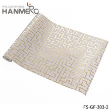 Load image into Gallery viewer, HANMERO wall wallpaper for bedroom Nature Sense Geometric Embossing Modern Living Room 0.53*10M PVC Gold Foil
