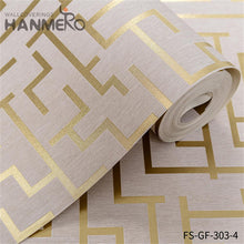 Load image into Gallery viewer, HANMERO wall wallpaper for bedroom Nature Sense Geometric Embossing Modern Living Room 0.53*10M PVC Gold Foil
