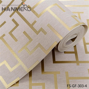 HANMERO wall wallpaper for bedroom Nature Sense Geometric Embossing Modern Living Room 0.53*10M PVC Gold Foil