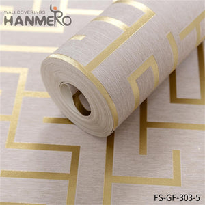 HANMERO wall wallpaper for bedroom Nature Sense Geometric Embossing Modern Living Room 0.53*10M PVC Gold Foil