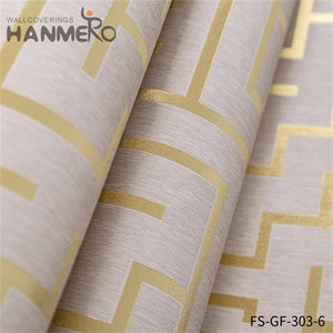 HANMERO wall wallpaper for bedroom Nature Sense Geometric Embossing Modern Living Room 0.53*10M PVC Gold Foil