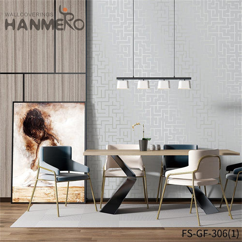 HANMERO decorate wall with paper Nature Sense Geometric Embossing Modern Living Room 0.53*10M PVC Gold Foil