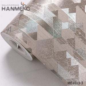 HANMERO PVC Gold Foil Professional Supplier Geometric Embossing Modern Theatres design wallpaper 0.53*10M