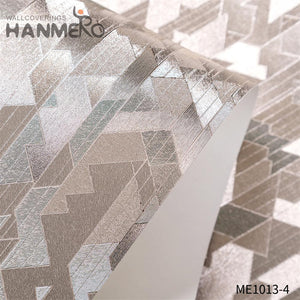 HANMERO PVC Gold Foil Professional Supplier Geometric Embossing Modern Theatres design wallpaper 0.53*10M