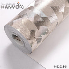 Load image into Gallery viewer, HANMERO PVC Gold Foil Professional Supplier Geometric Embossing Modern Theatres design wallpaper 0.53*10M
