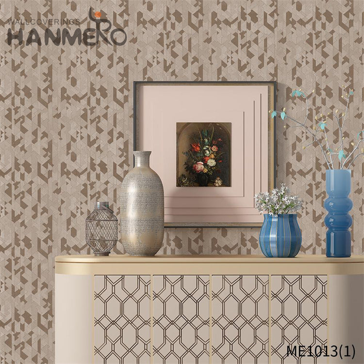 HANMERO PVC Gold Foil Professional Supplier Geometric Embossing Modern Theatres design wallpaper 0.53*10M