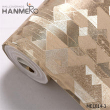 Load image into Gallery viewer, HANMERO 0.53*10M Professional Supplier Geometric Embossing Modern Theatres PVC Gold Foil latest wallpaper
