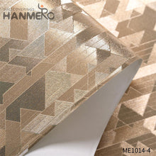 Load image into Gallery viewer, HANMERO 0.53*10M Professional Supplier Geometric Embossing Modern Theatres PVC Gold Foil latest wallpaper
