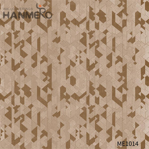 HANMERO 0.53*10M Professional Supplier Geometric Embossing Modern Theatres PVC Gold Foil latest wallpaper