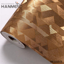 Load image into Gallery viewer, HANMERO PVC Gold Foil 0.53*10M Geometric Embossing Modern Theatres Professional Supplier wallpaper designer
