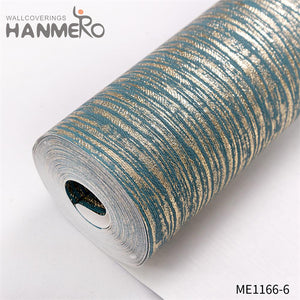 HANMERO wall papers for walls Professional Supplier Geometric Embossing Modern Theatres 0.53*10M PVC Gold Foil